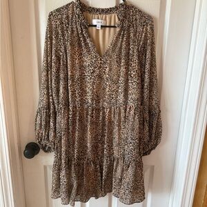 CeCe Beige Leopard Print Dress